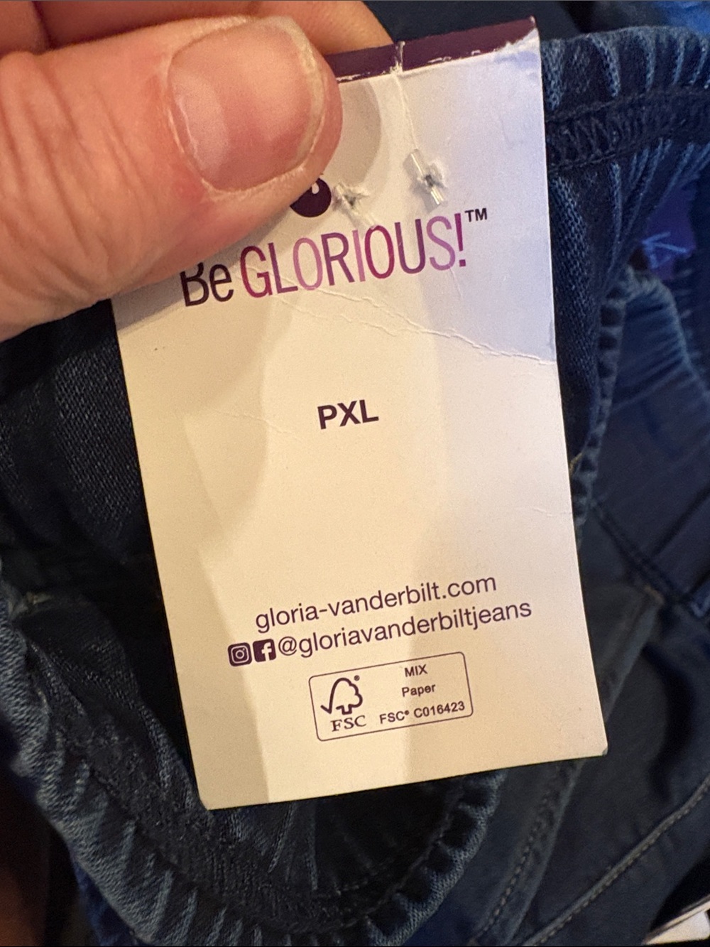 Gloria Vanderbilt Mid-Blue Wide-Leg Drawstring Jeans - Picture 6 of 8